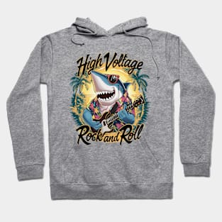 Funny shark with guitar summer beach holiday Hoodie